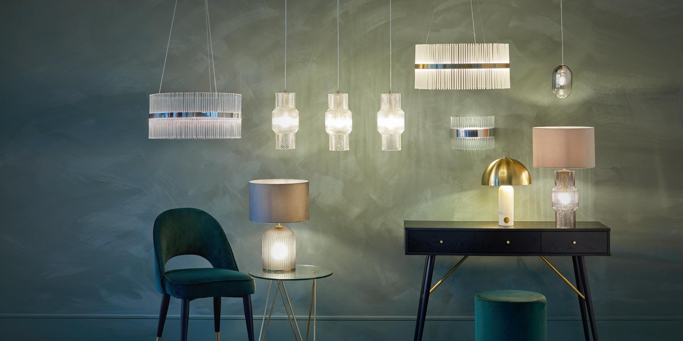 Louis Black Marble Shaded Table Lamp With Light Grey Shade