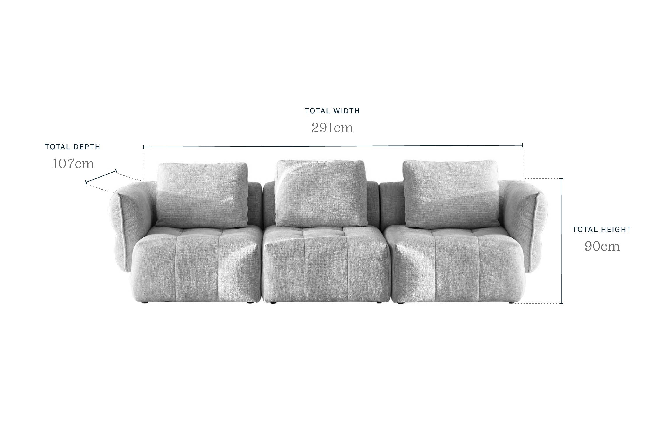 Lillian mocha fabric 3 seater sofa