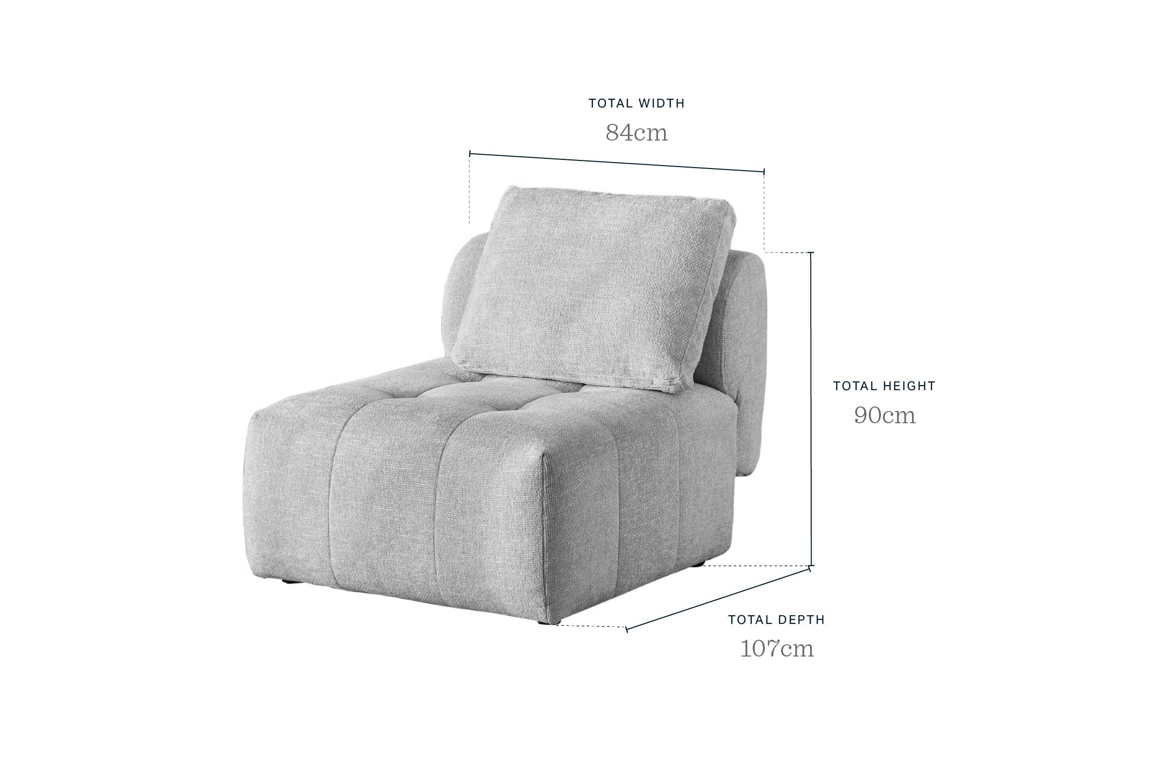 Lillian natural weave single sofa module