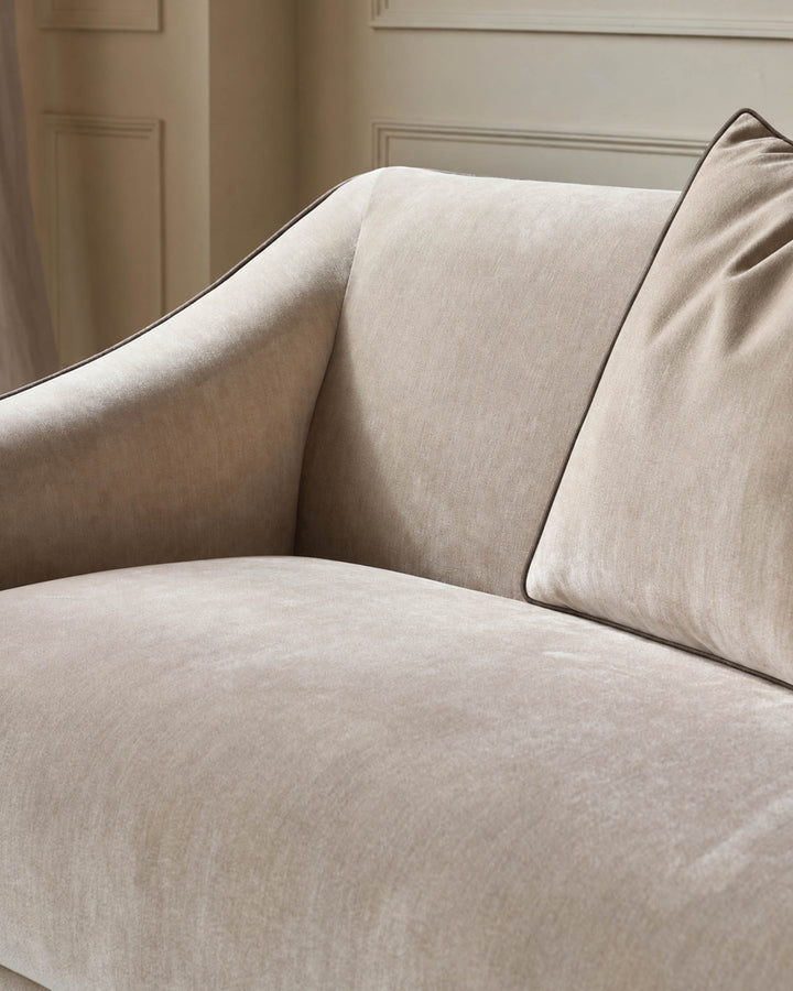 Julep champagne fabric 3 seater sofa