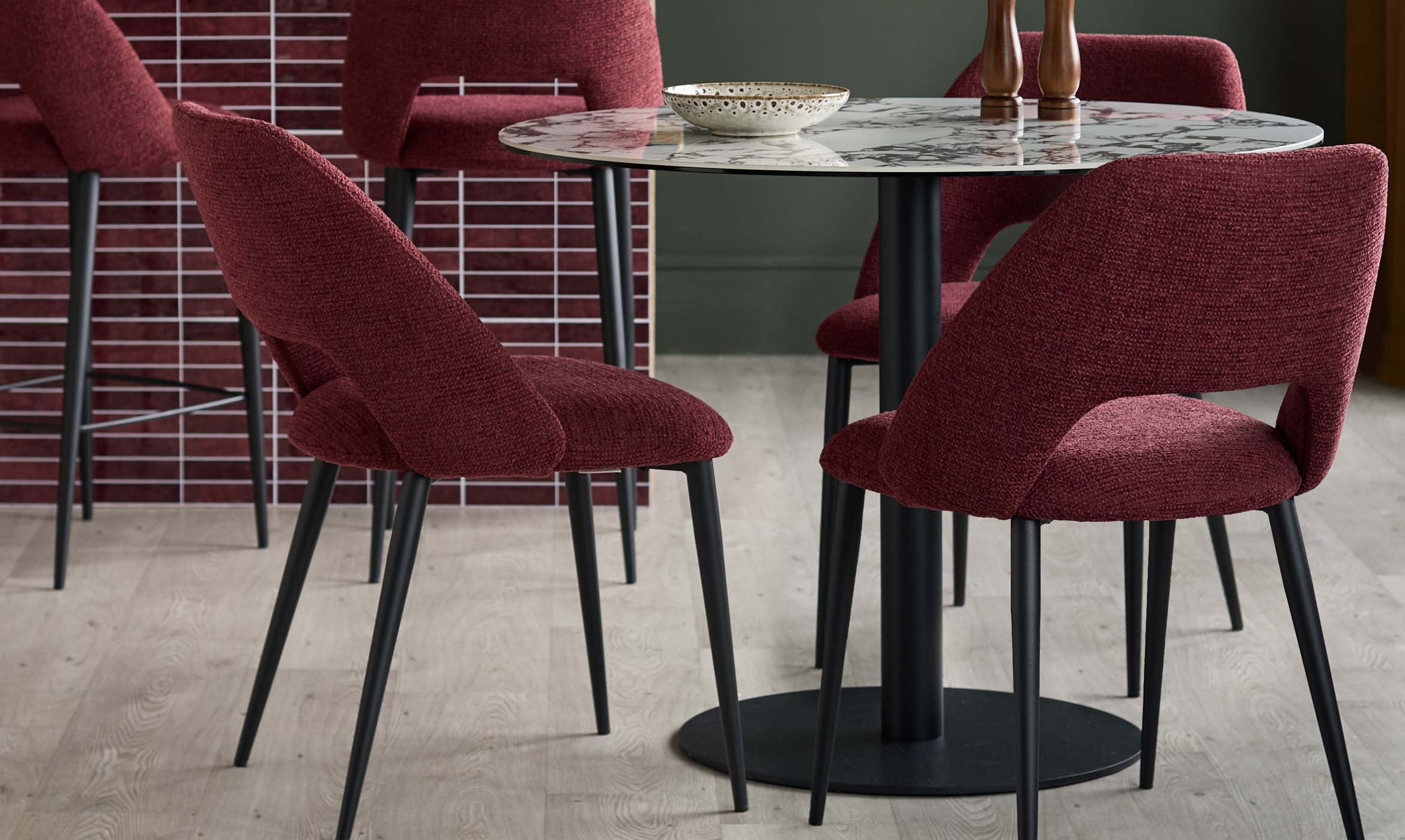 Lottie berry red fabric dining chair