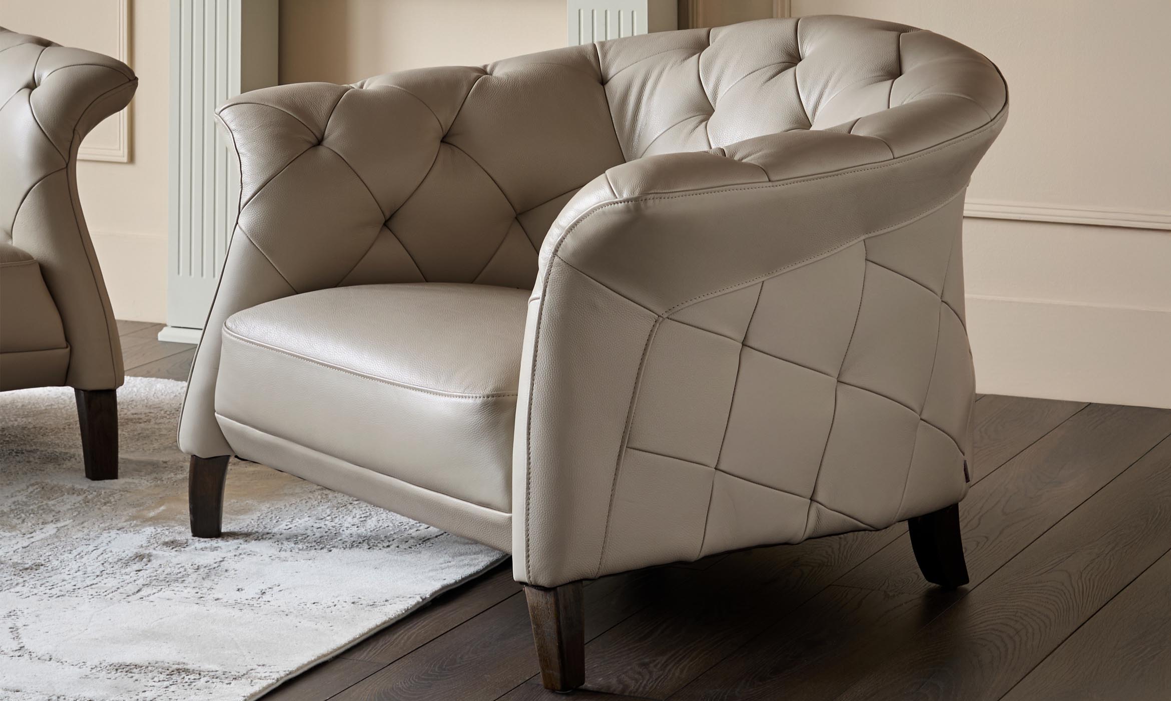 Luxe natural leather armchair