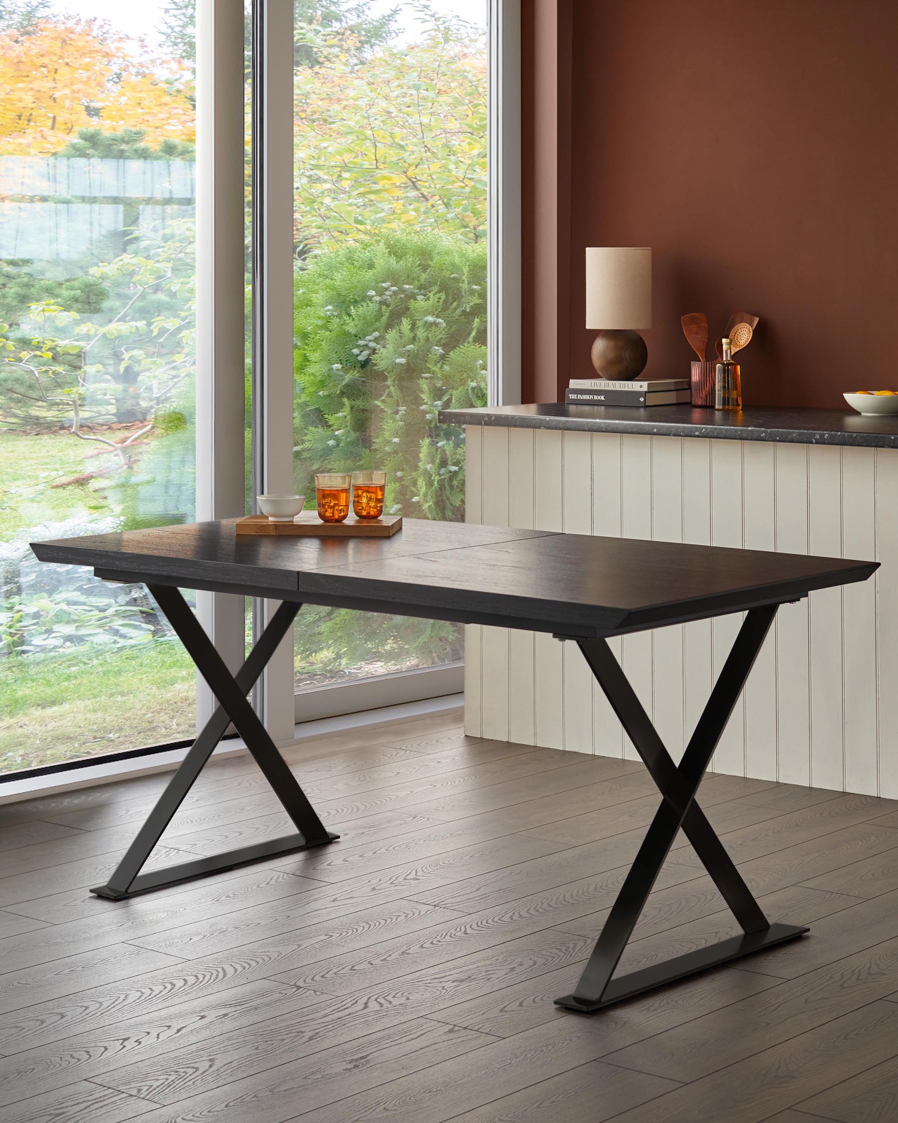 Nala dark washed wood extending to seater dining table – Danetti
