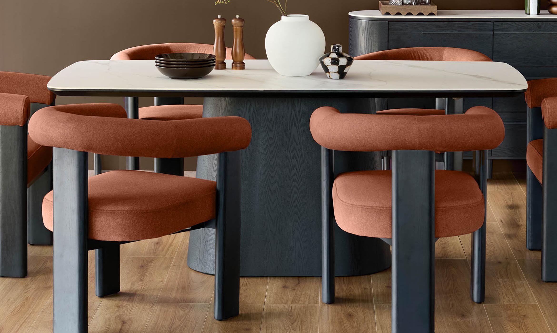 Orion toffee red fabric dining chair