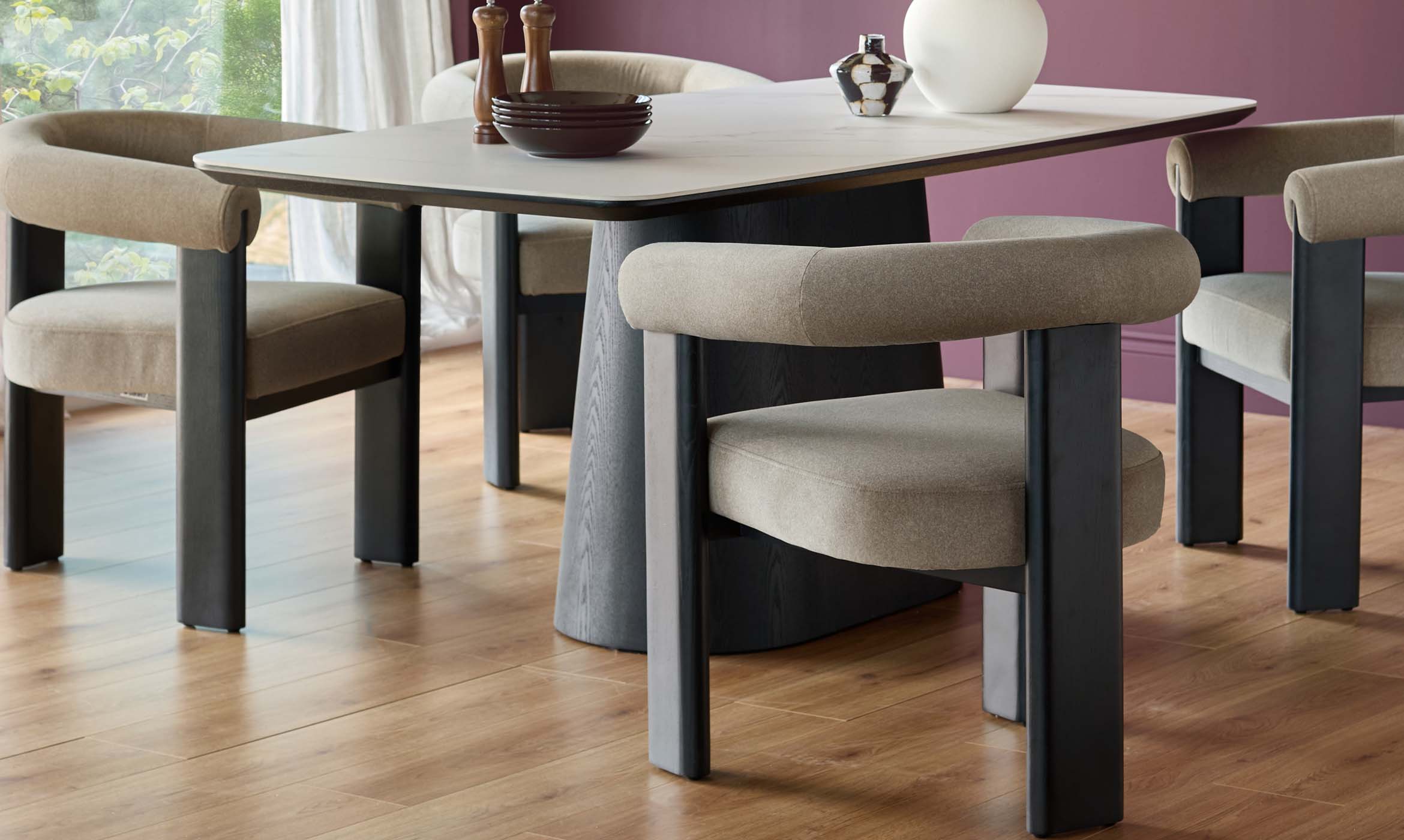 Orion mocha fabric dining chair