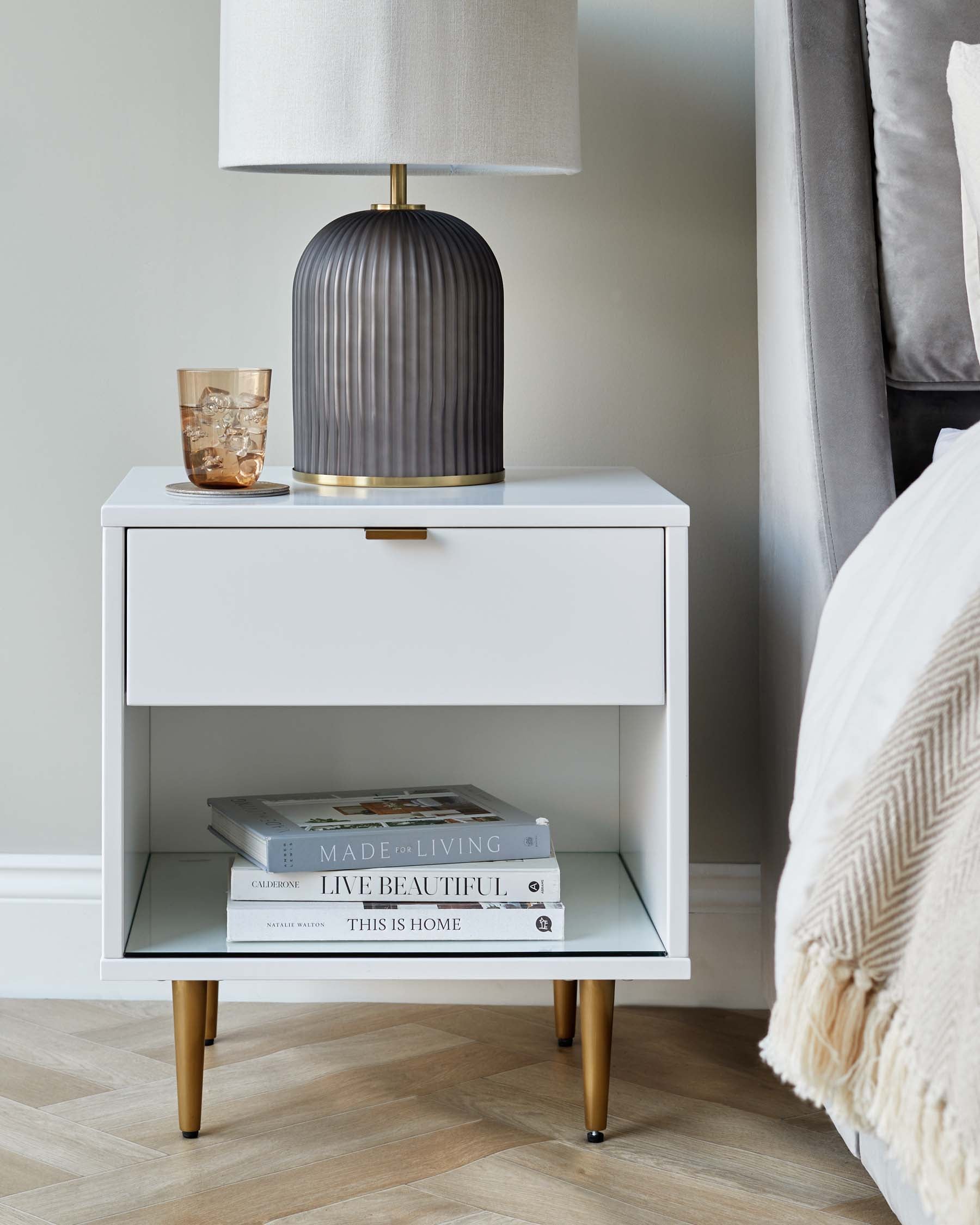 Orson White Bedside Table – Danetti - Main Image