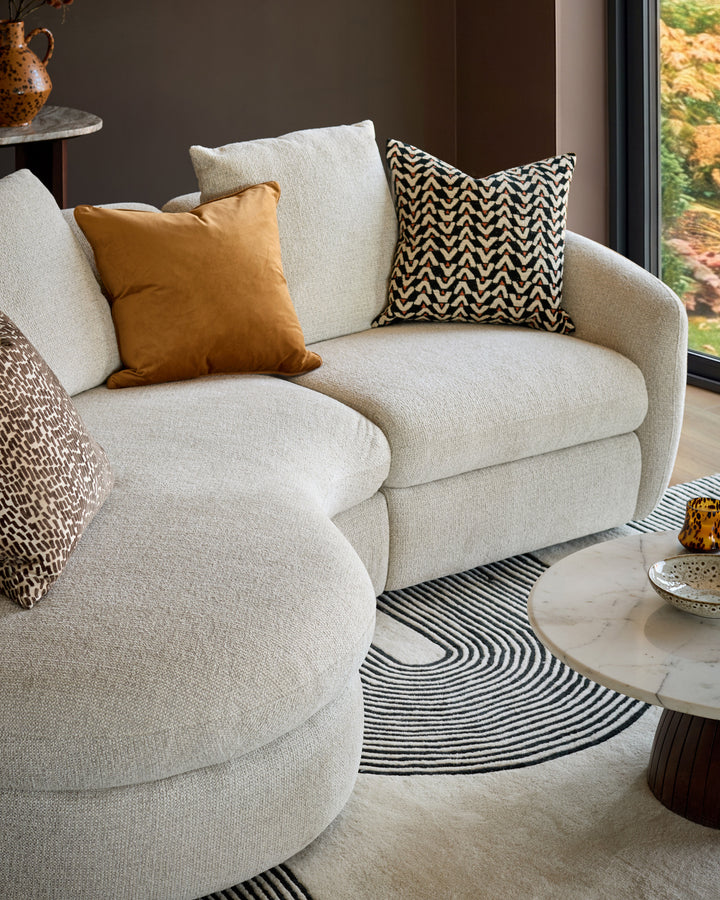 Ottilie natural fabric small left hand facing chaise sofa