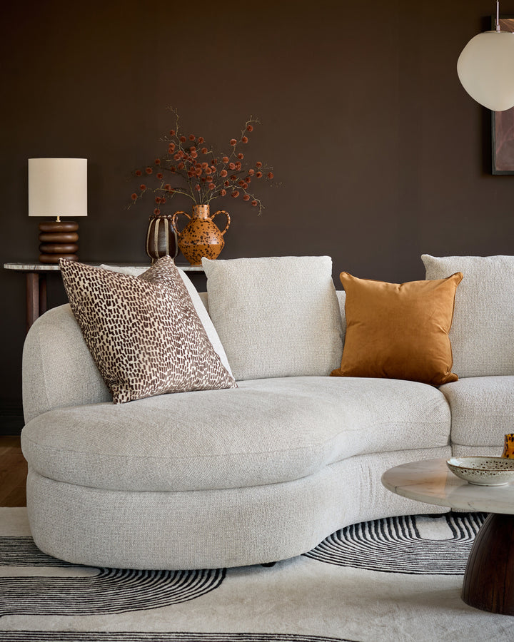 Ottilie natural fabric small left hand facing chaise sofa