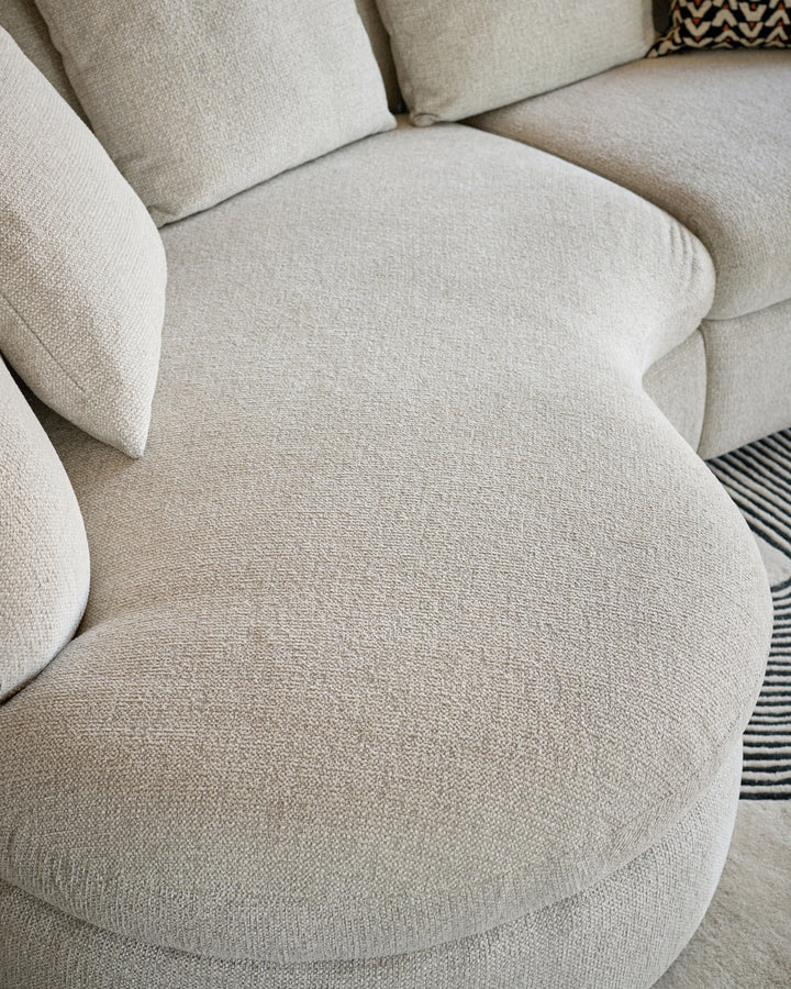 Ottilie natural fabric small left hand facing chaise sofa