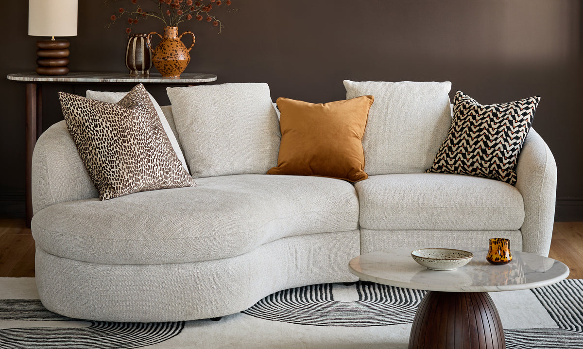 Ottilie natural fabric small left hand facing chaise sofa