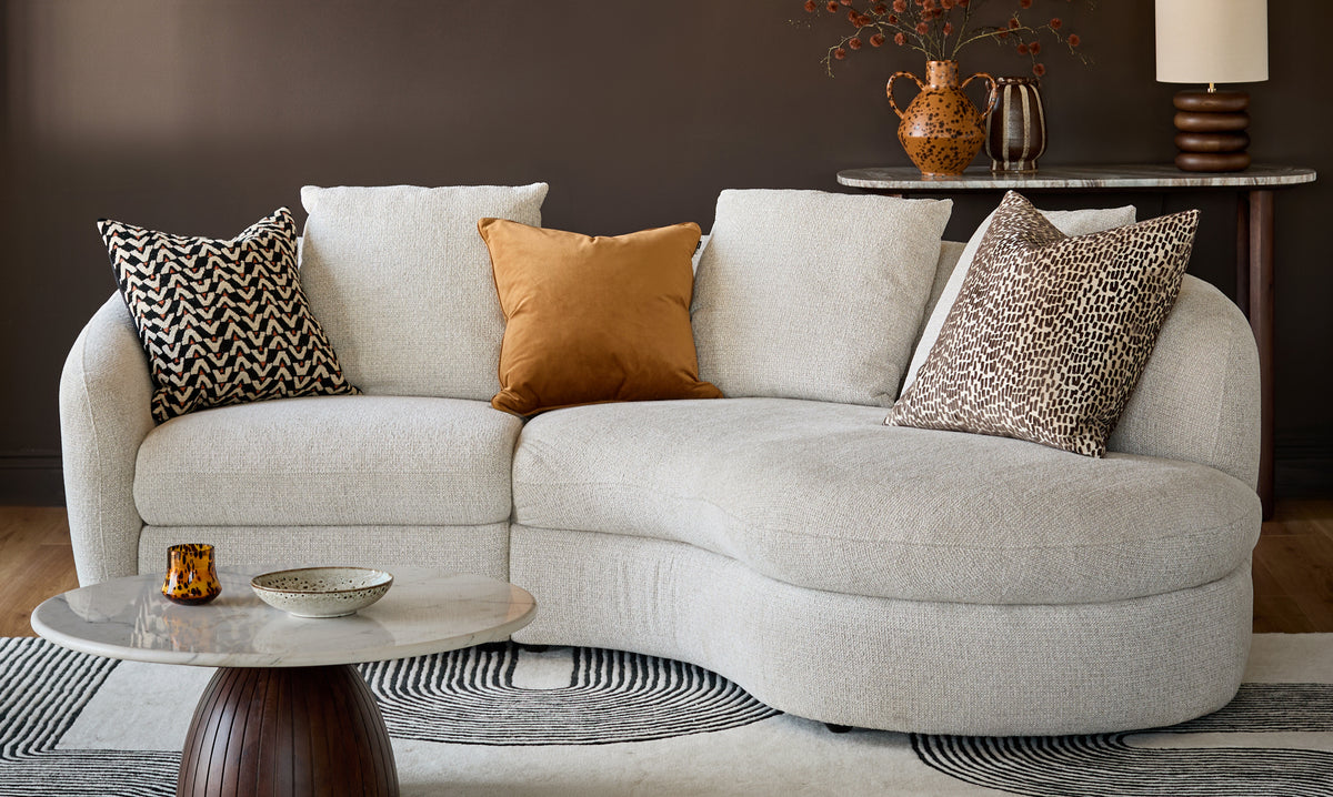 Ottilie natural fabric small right hand facing chaise sofa