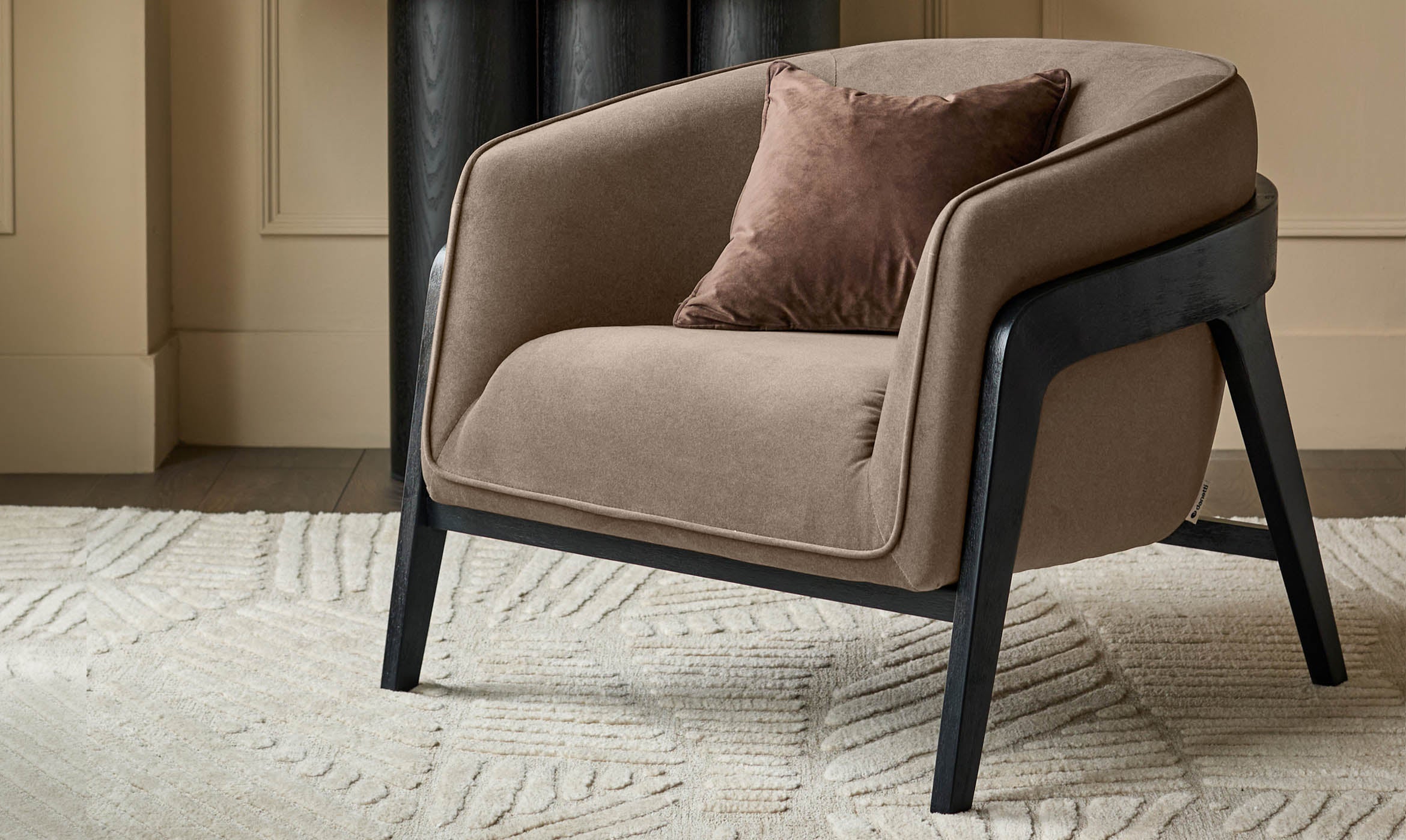Palmer mocha plush fabric occasional chair