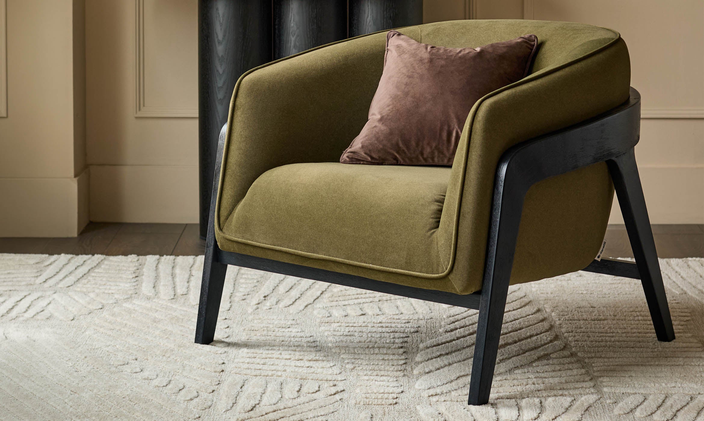 Palmer pistachio green plush fabric occasional chair