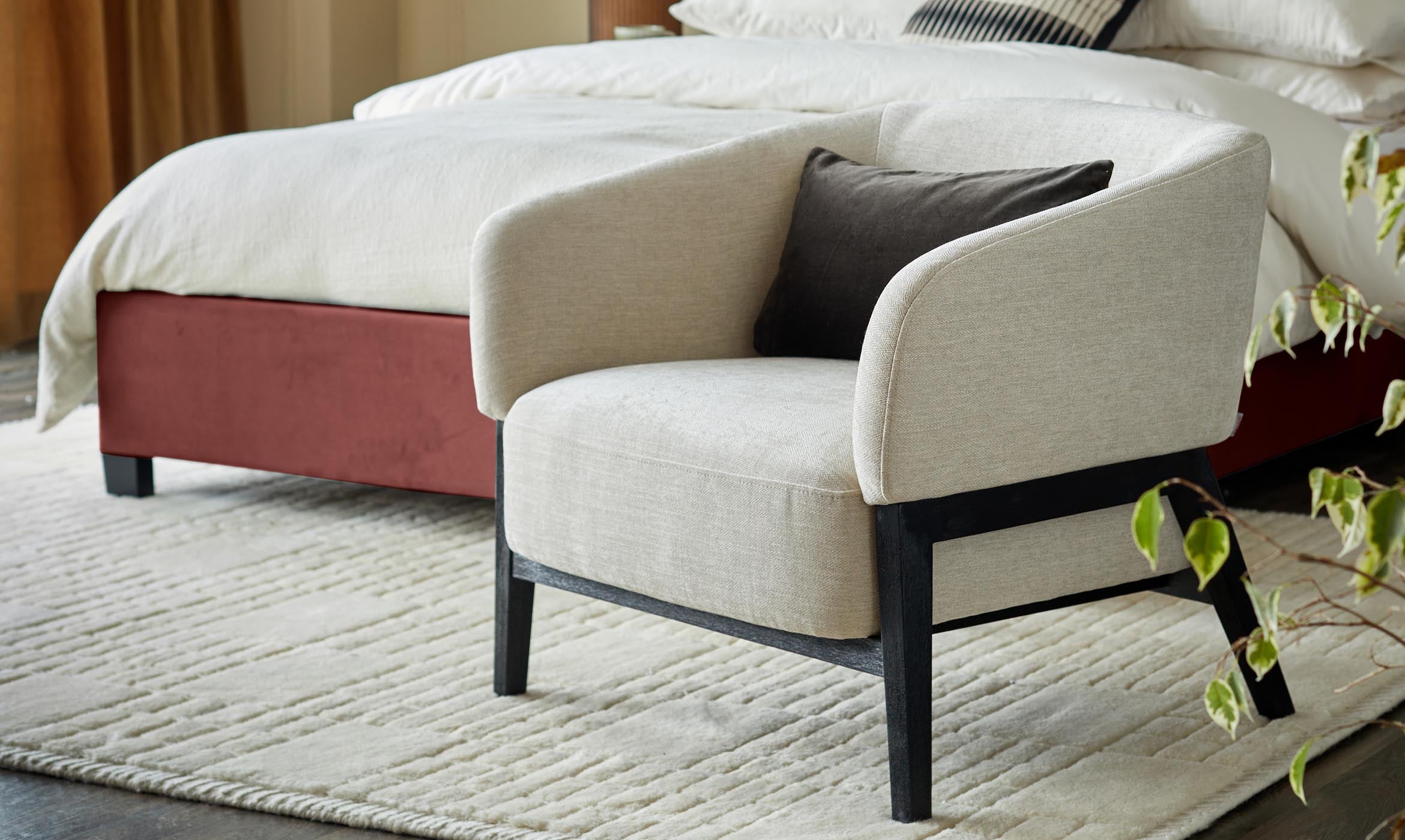 Parker ivory fabric accent chair