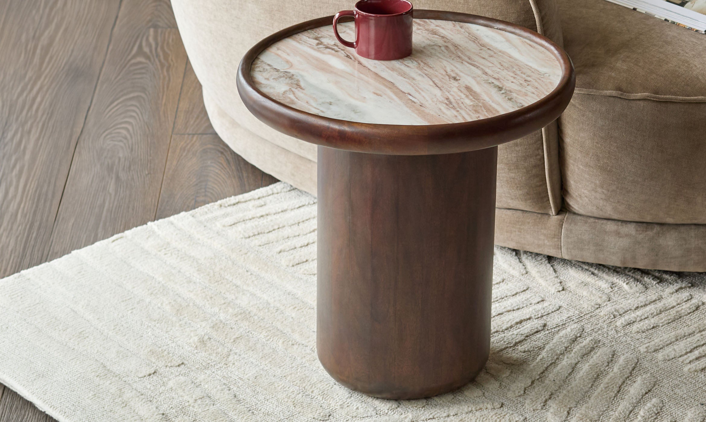 Rayna toronto marble dark wood side table