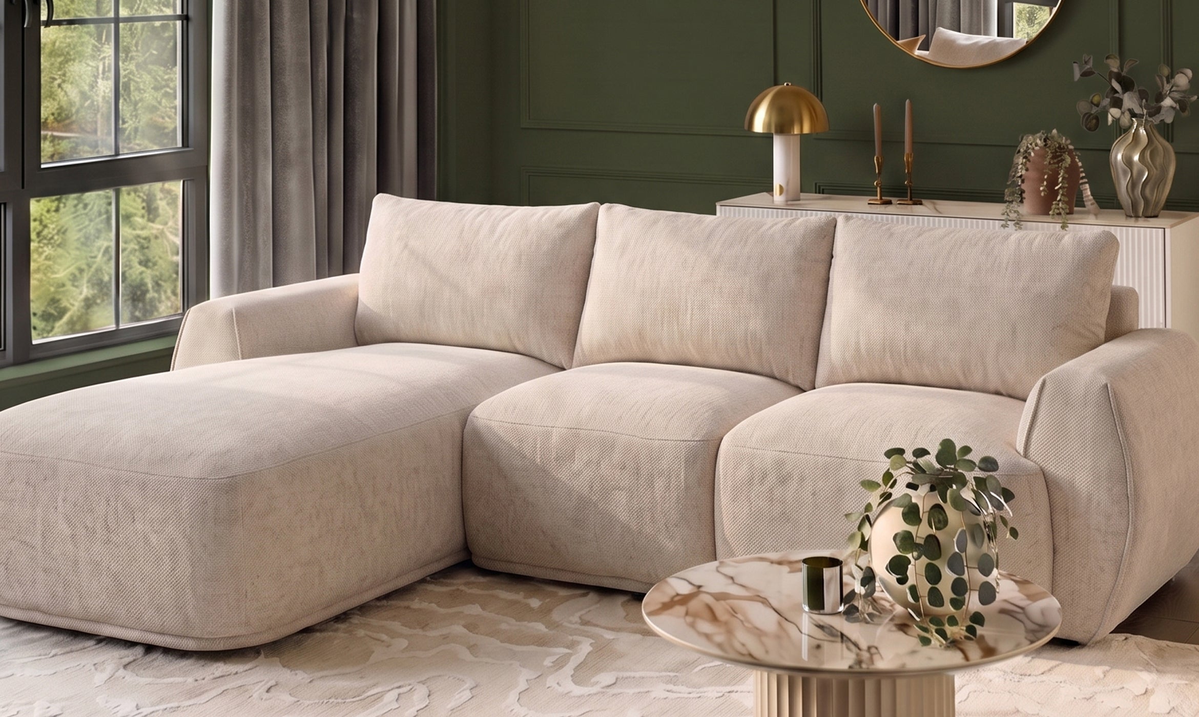 Renato natural chunky weave sofa module