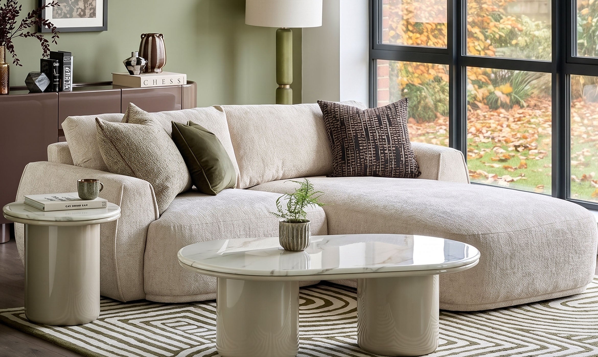 Renato natural chunky weave right hand facing small chaise sofa
