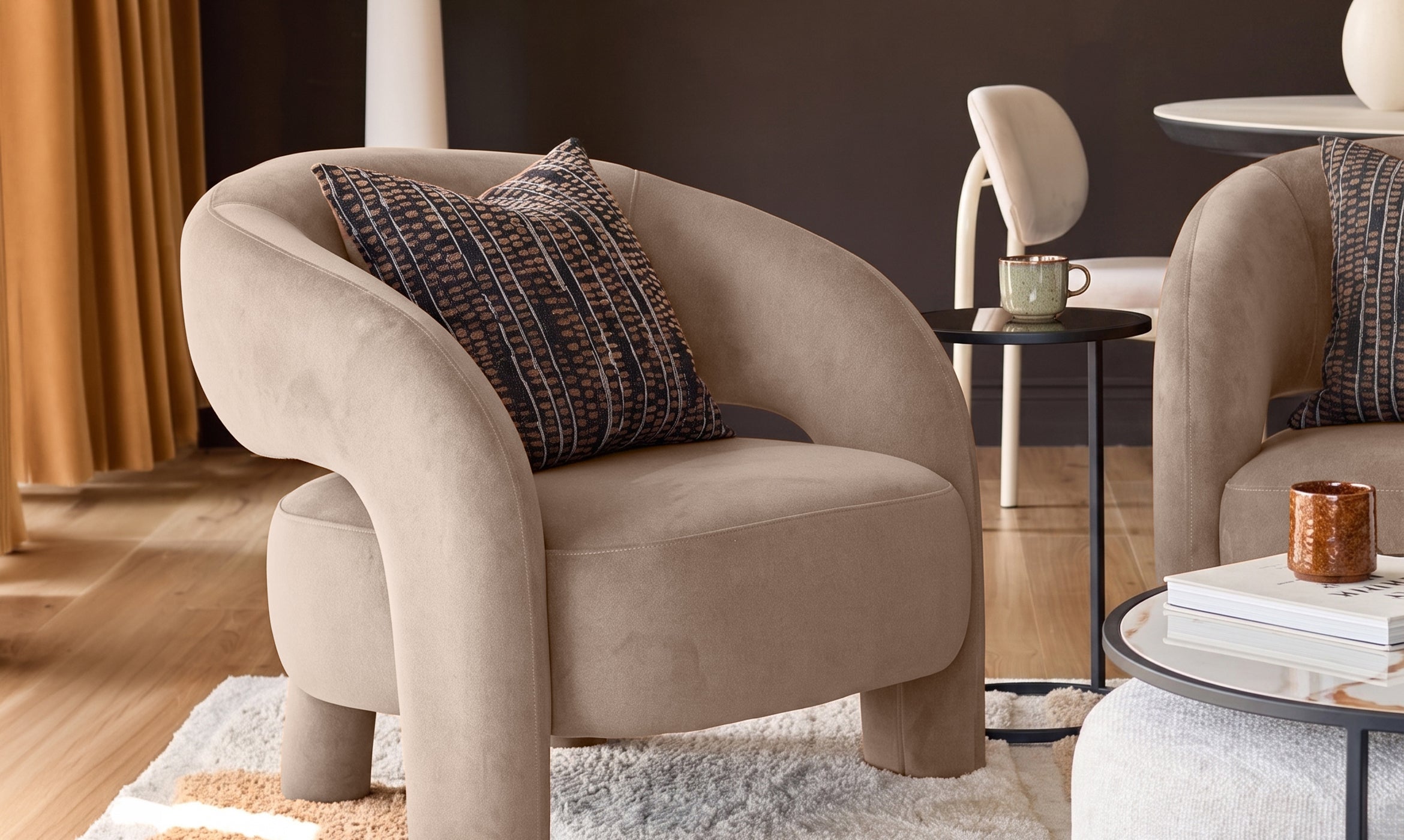 Rhett natural fabric accent chair