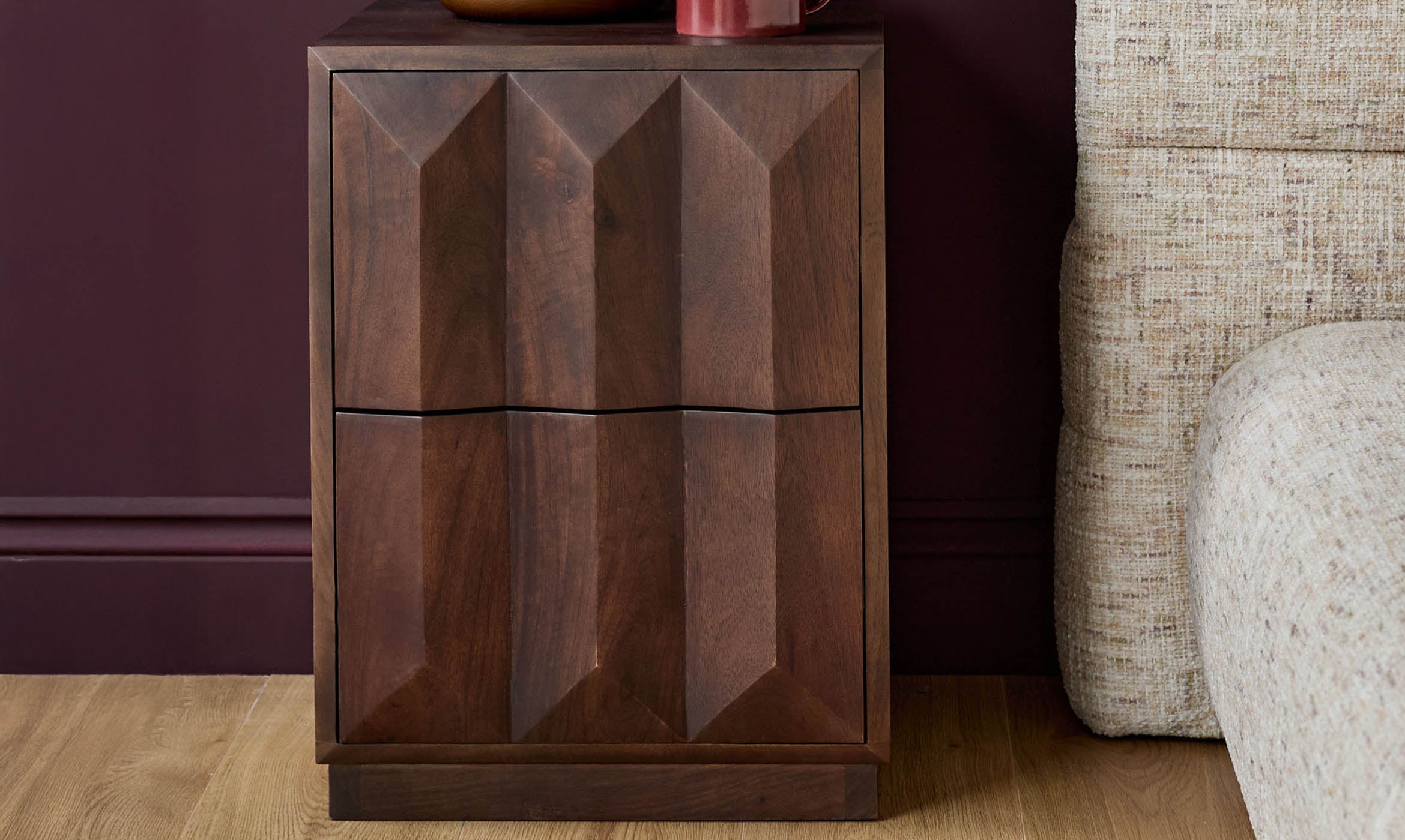 Ria dark wood bedside table