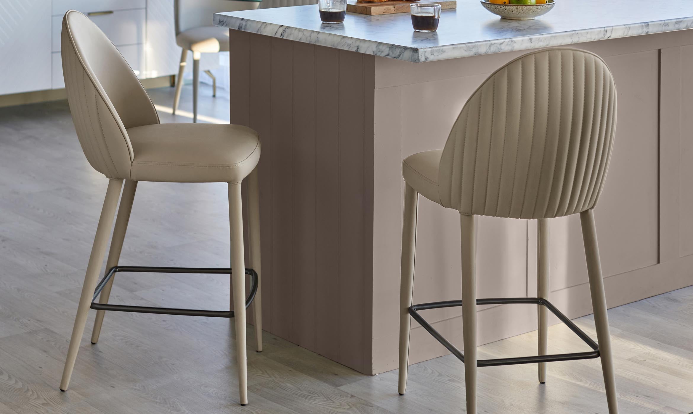 Saylor natural faux leather bar stool