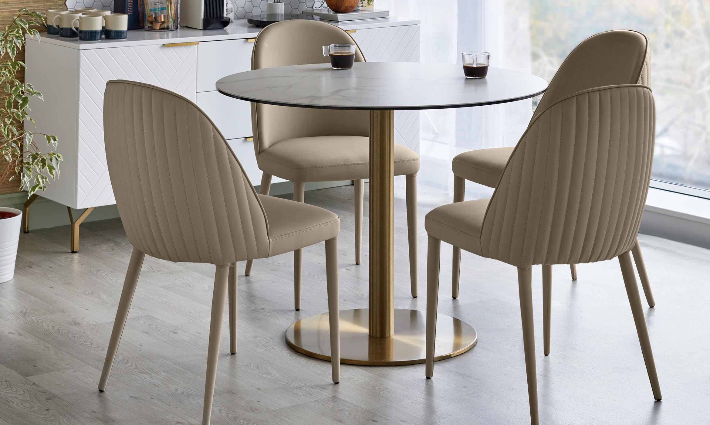 Saylor natural faux leather dining chair