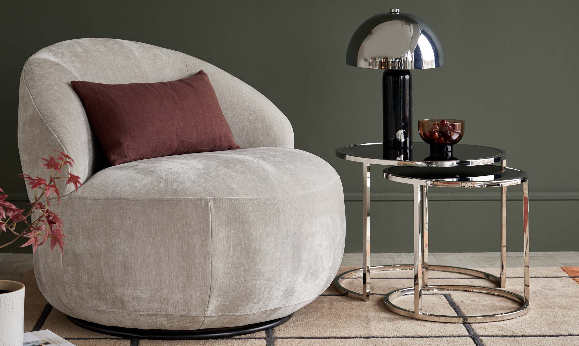 Thea Smoked Mirror Nest Of Tables