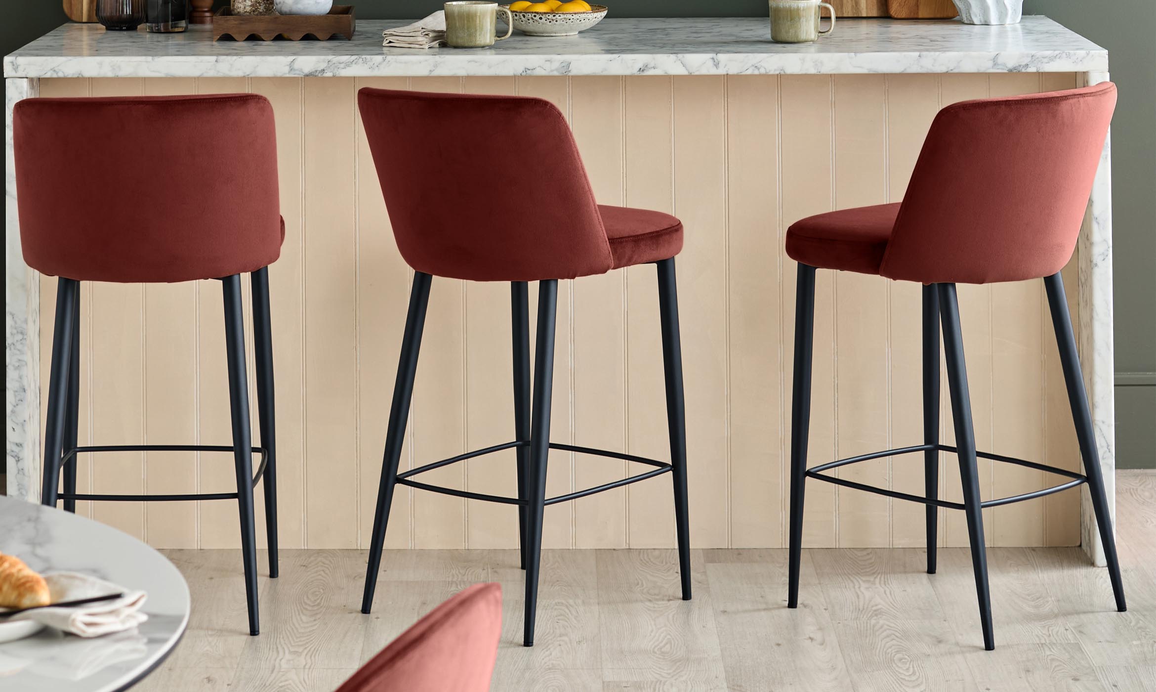 Trinny toffee red bar stool