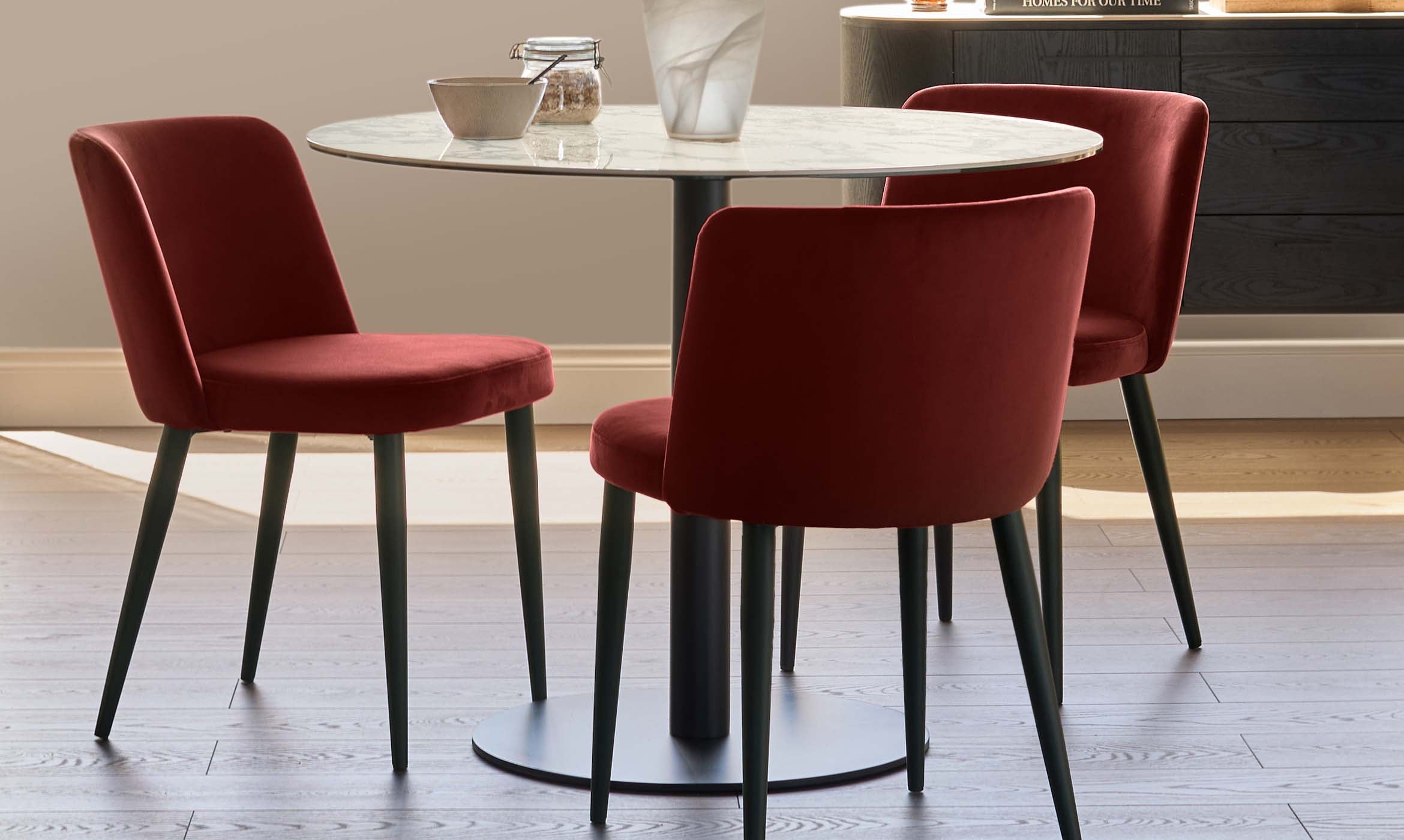 Trinny toffee red velvet dining chair