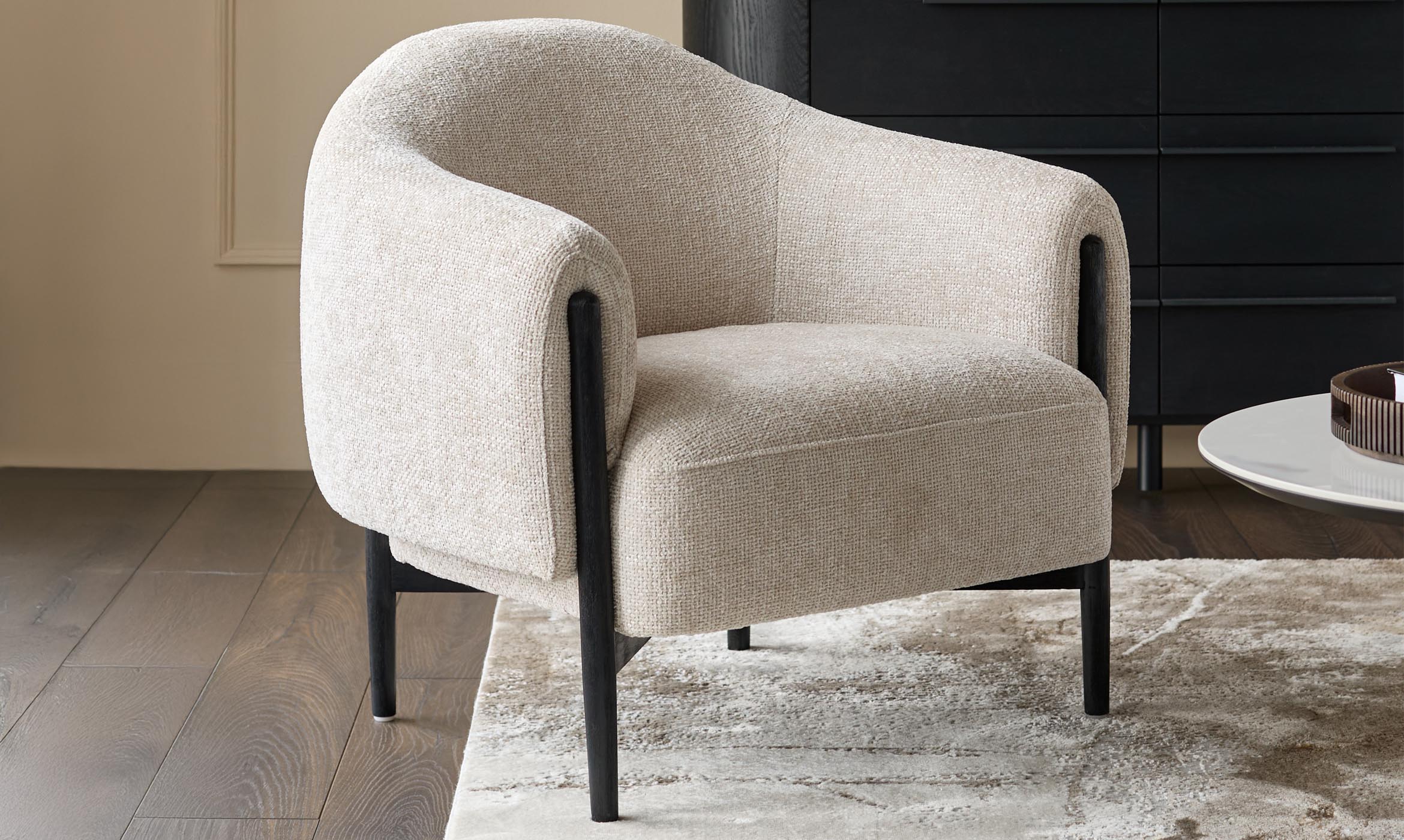 Tristan natural fabric accent chair