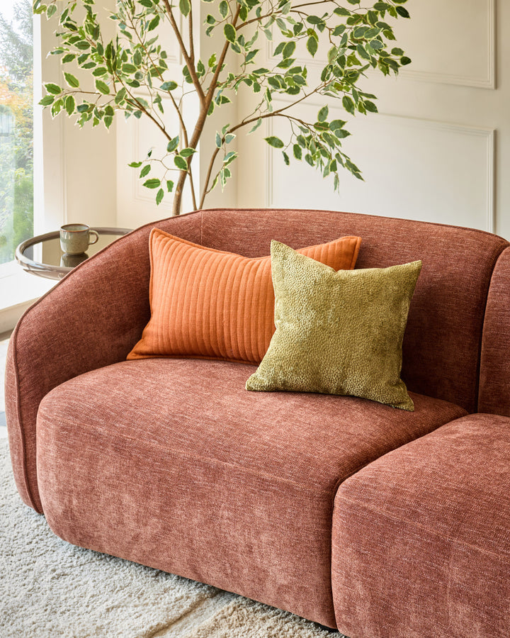 Zoey apricot chenille 3 seater sofa