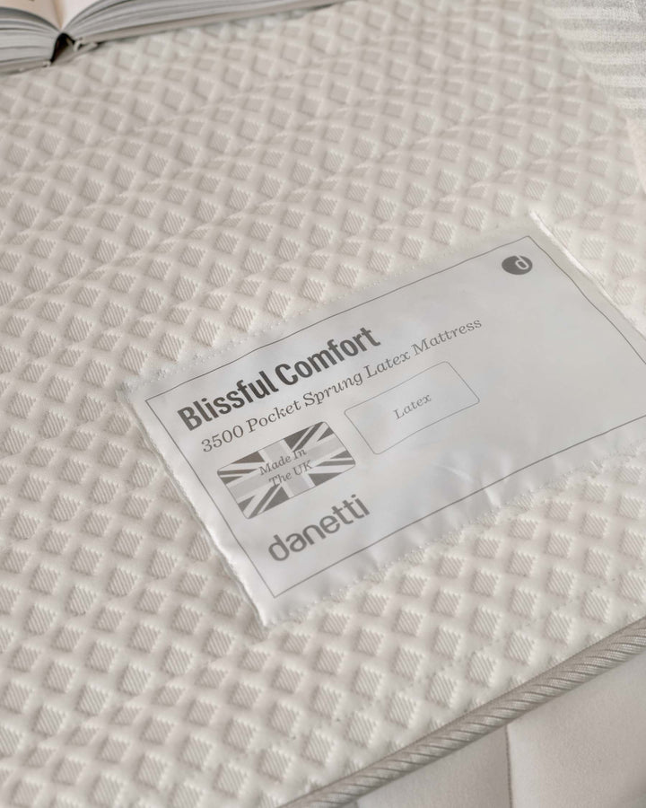 A luxurious Danetti 'Blissful Comfort' mattress with a sprung latex design, promising a restful night's sleep.