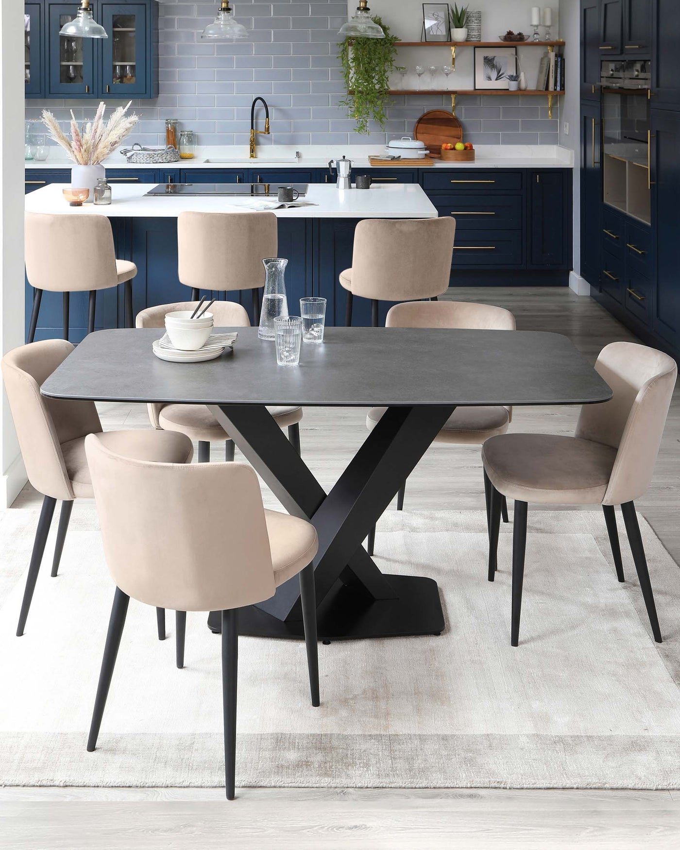 carter grey table and trinny chair dining set
