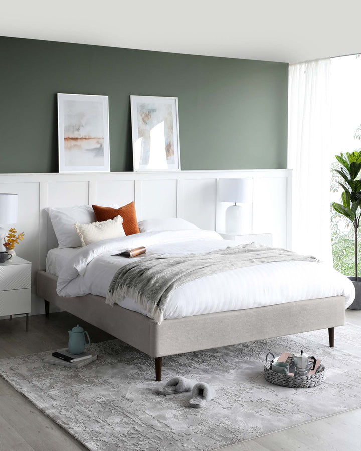 harlow double fabric bed
