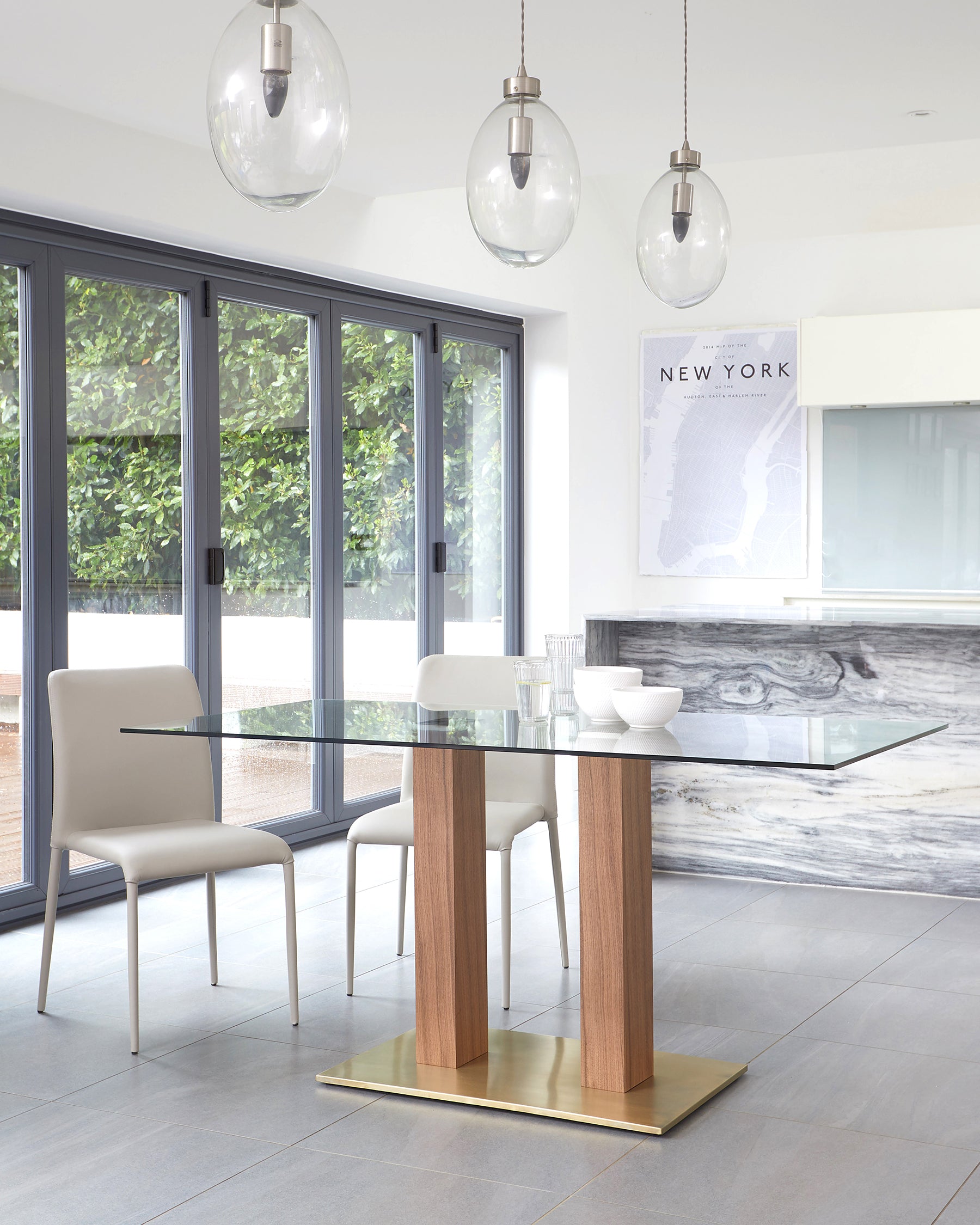 Dining Room Table Base For Rectangular Glass Top Mia Glass And