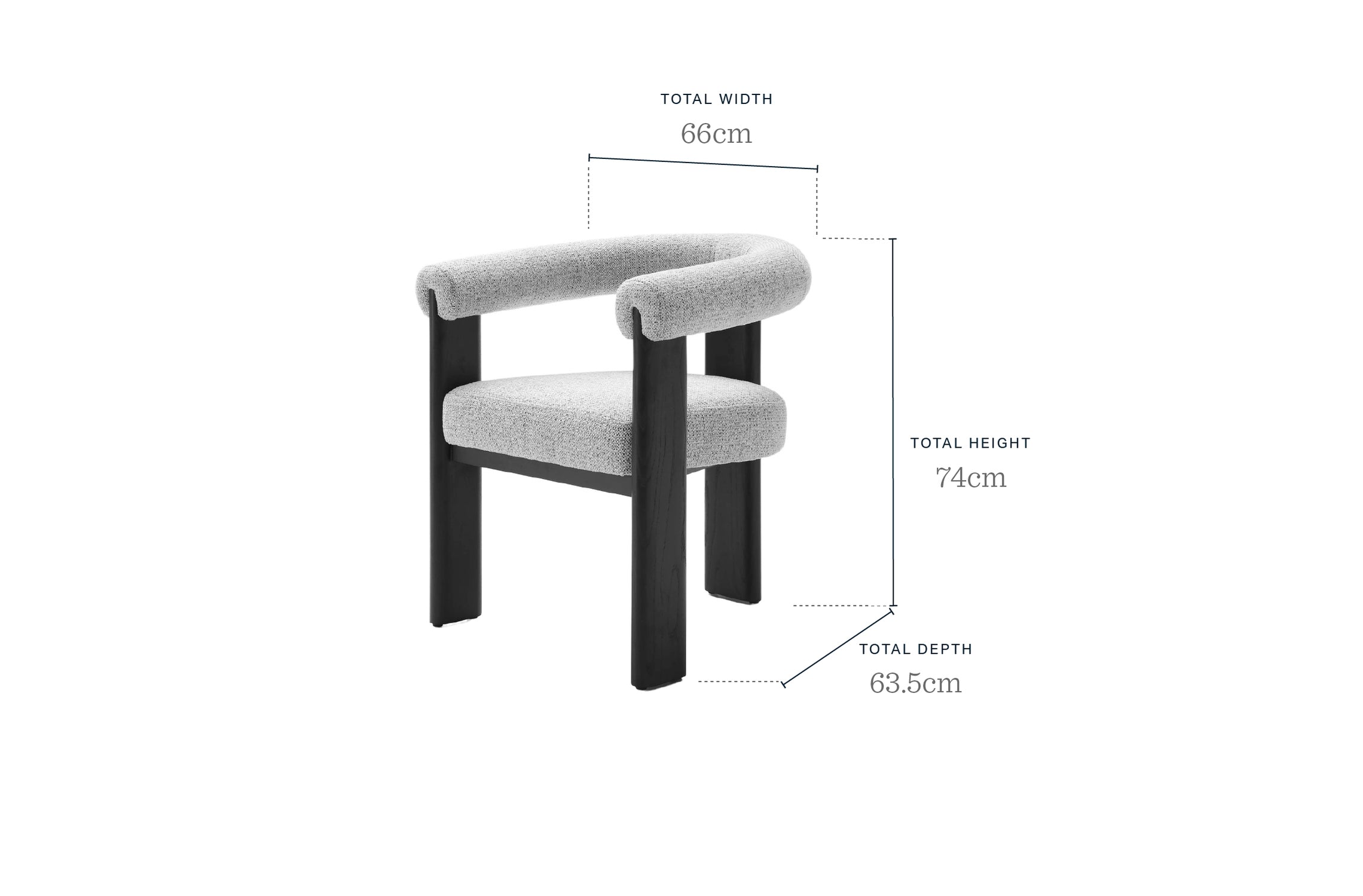 Orion grey chunky chenille dining chair