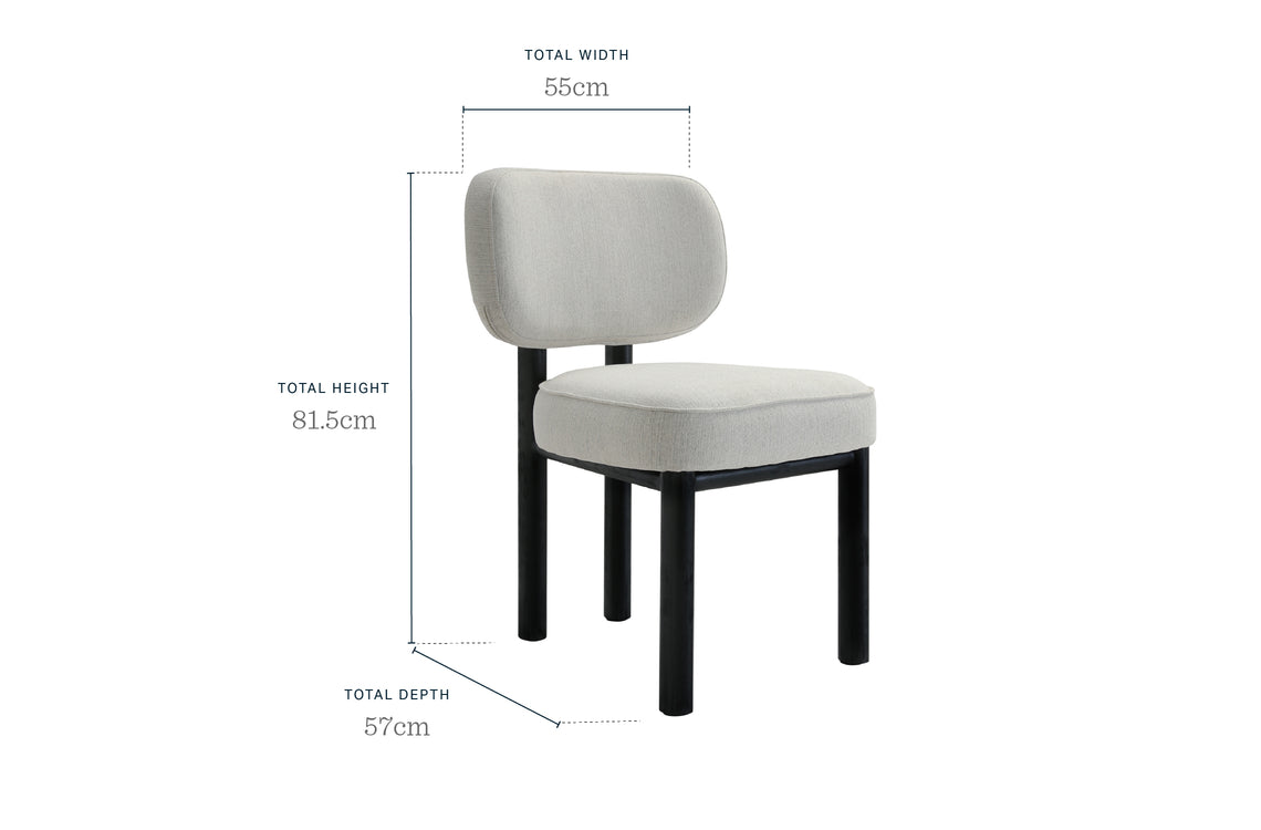 Henley ivory dual tone fabric dining chair