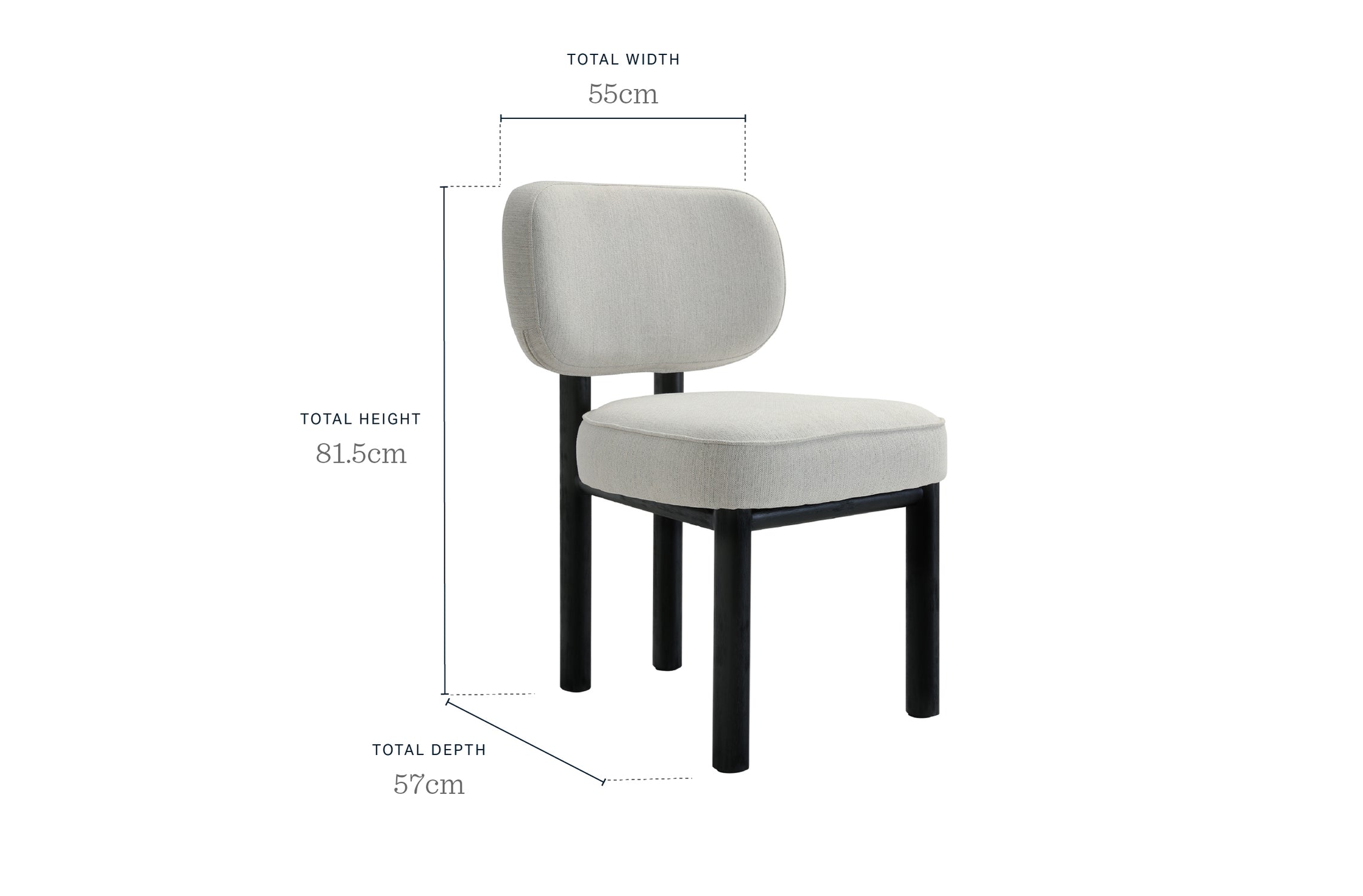 Henley ivory dual tone fabric dining chair