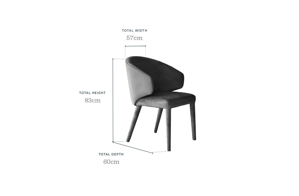 Ethan champagne velvet dining chair