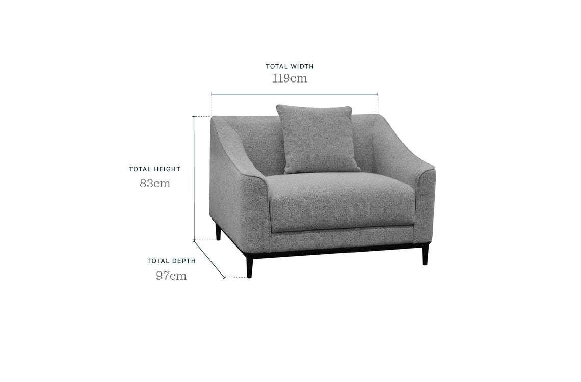 Julep grey chenille love seat