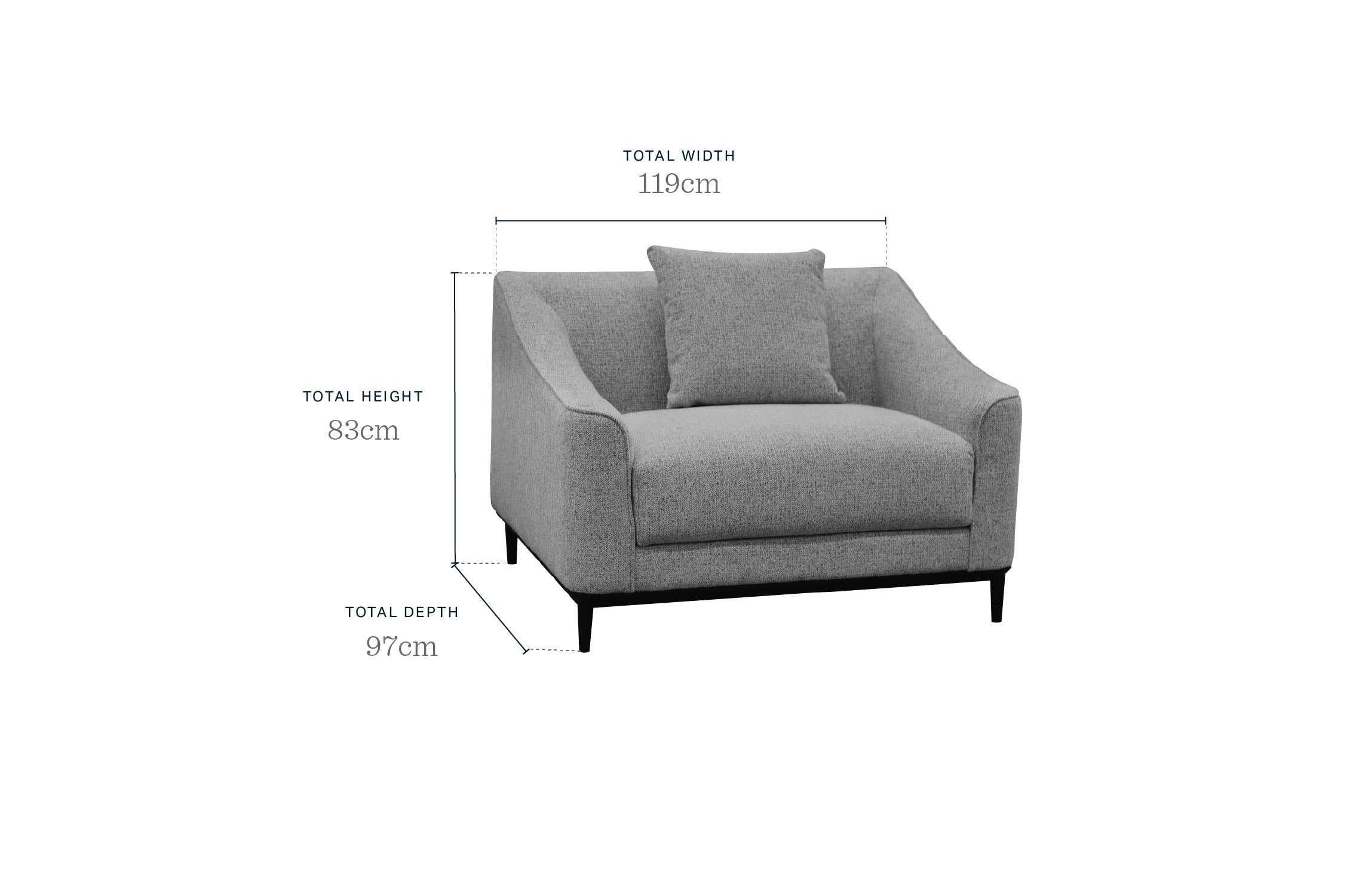 Julep grey chenille love seat