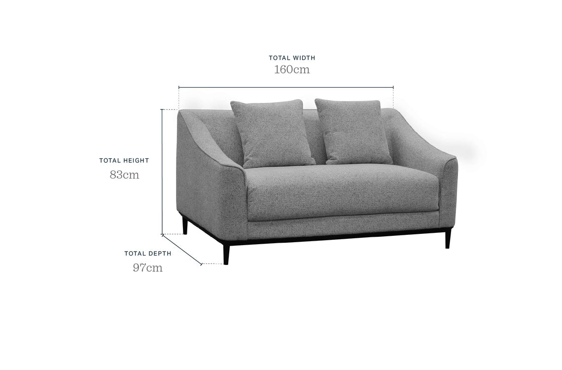 Julep grey fabric 2 seater sofa