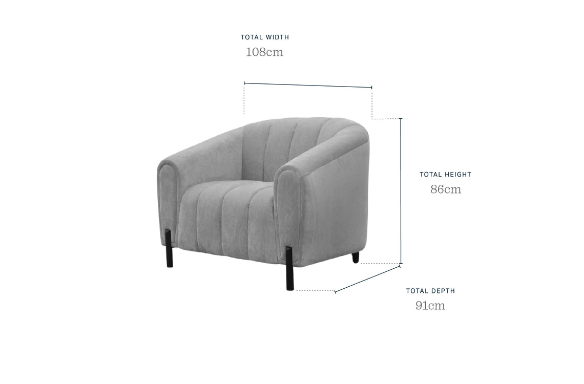 Kendra mocha fabric armchair