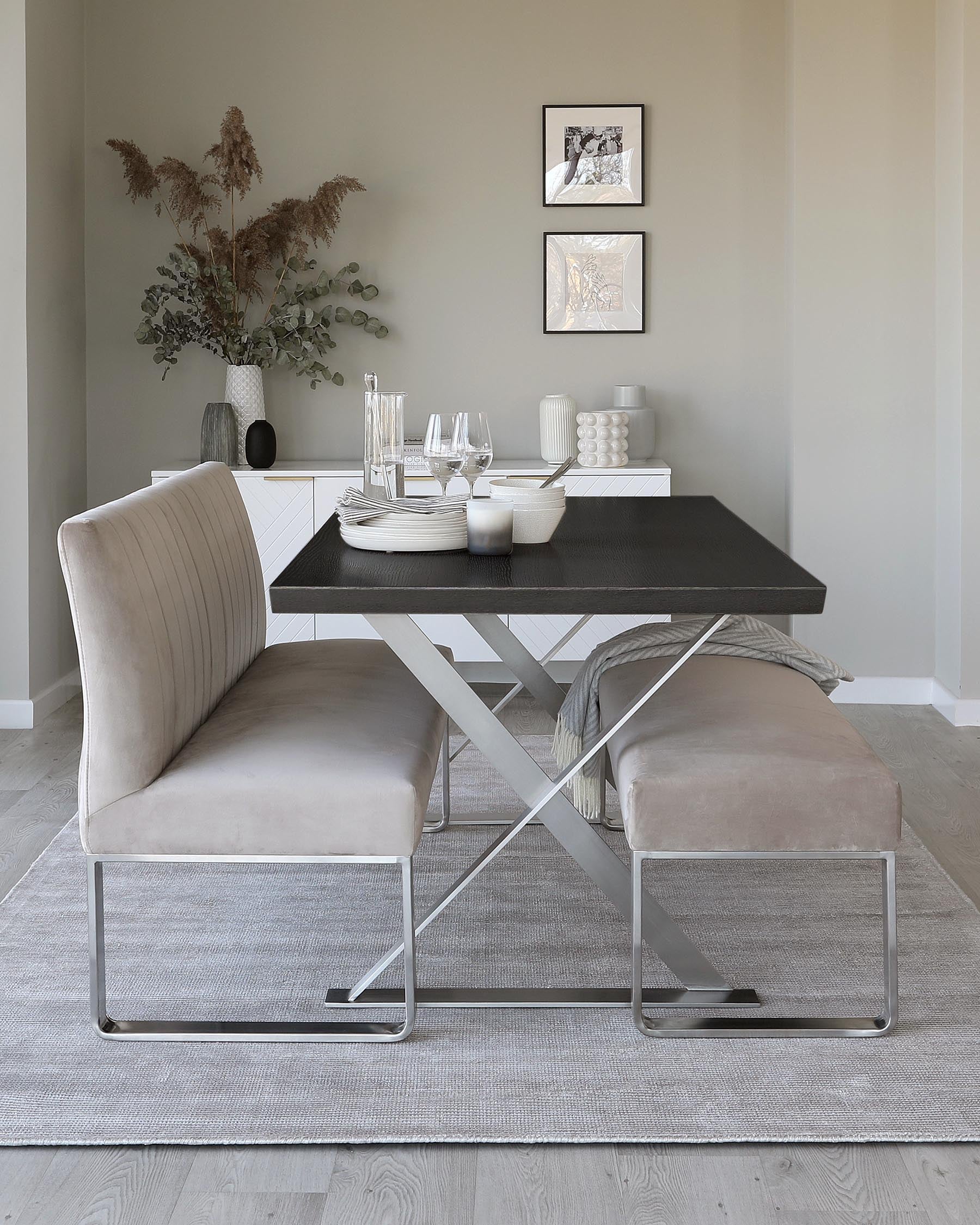 Nala black wood 6 seater dining table – Danetti