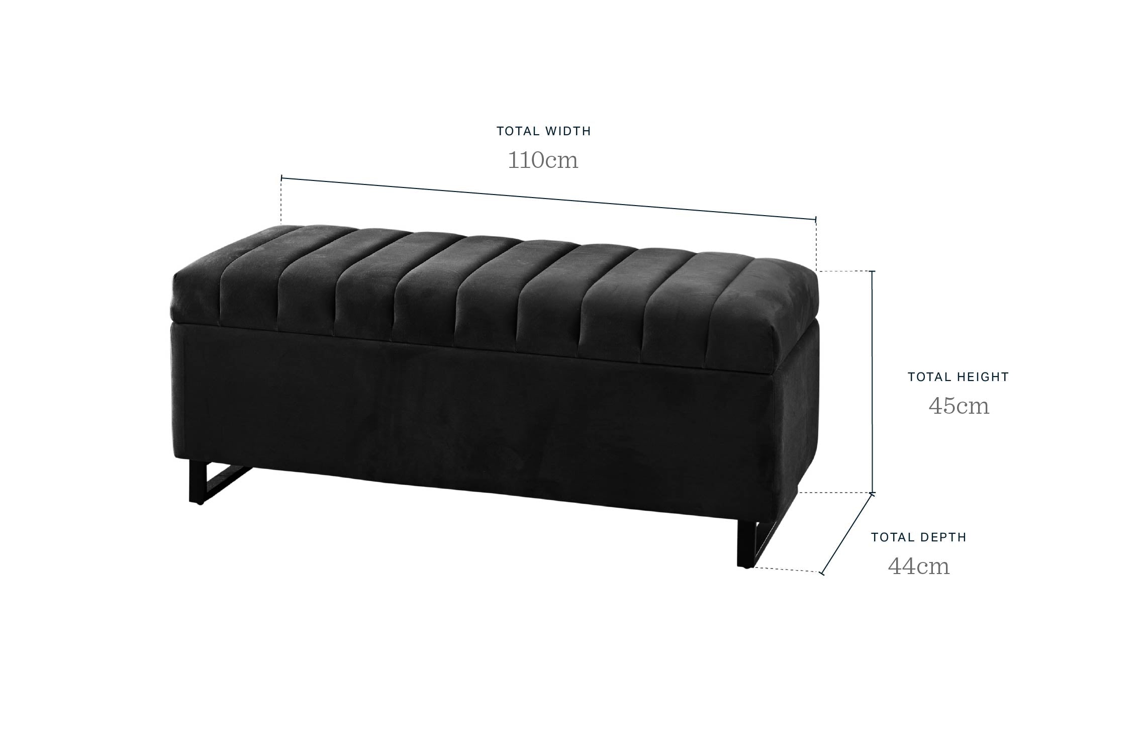 Amalfi toffee red velvet ottoman bench