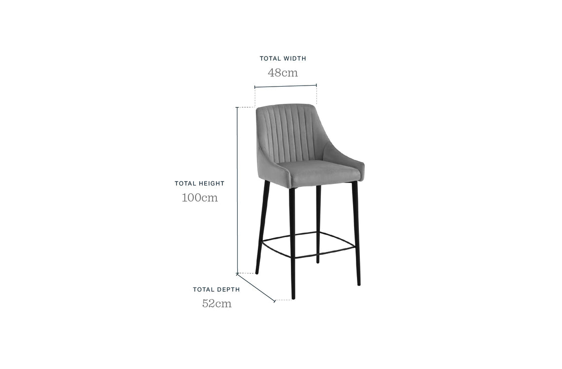 Blakely olive green velvet bar stool
