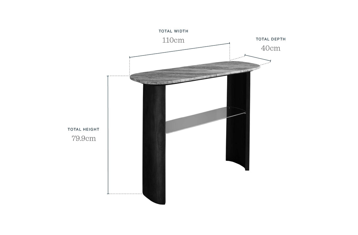 Adalynn toronto marble dark wood console table