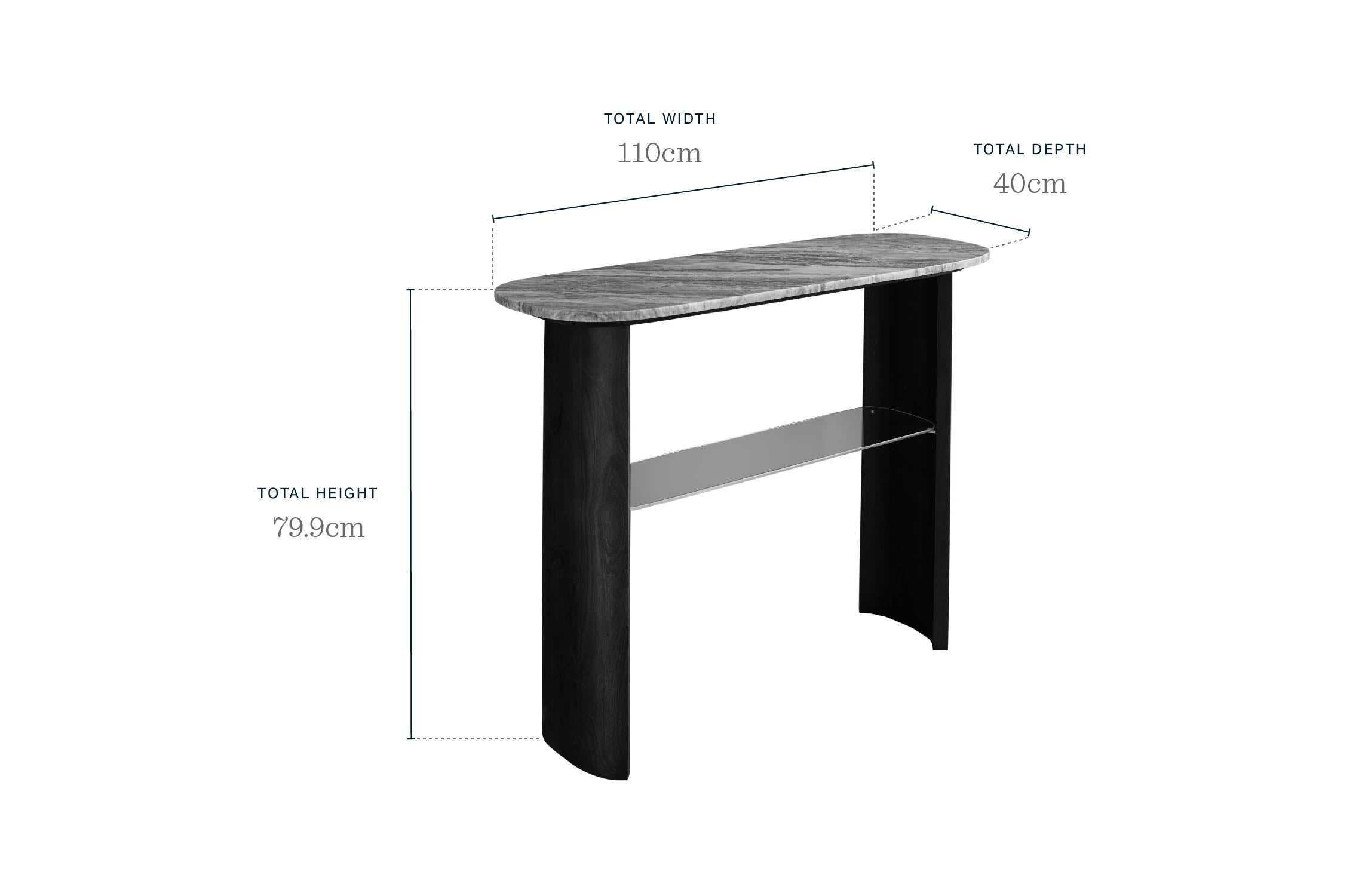 Adalynn toronto marble dark wood console table