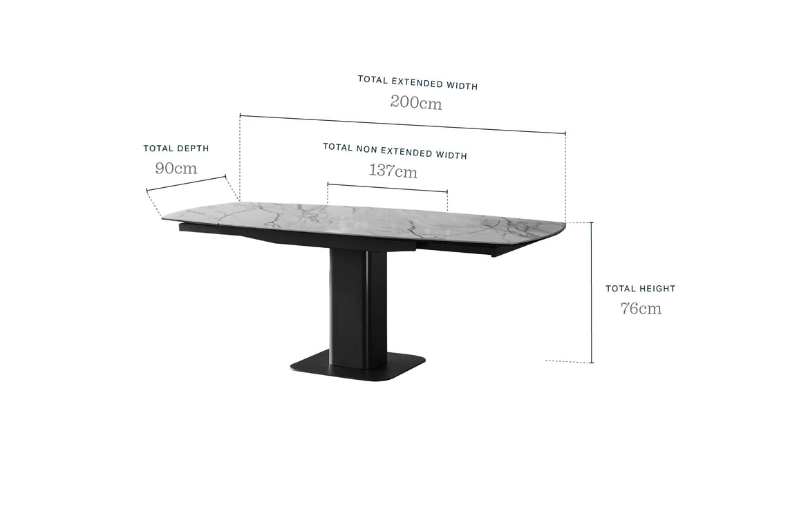 Fraser natural ceramic extending 4-6 seater dining table