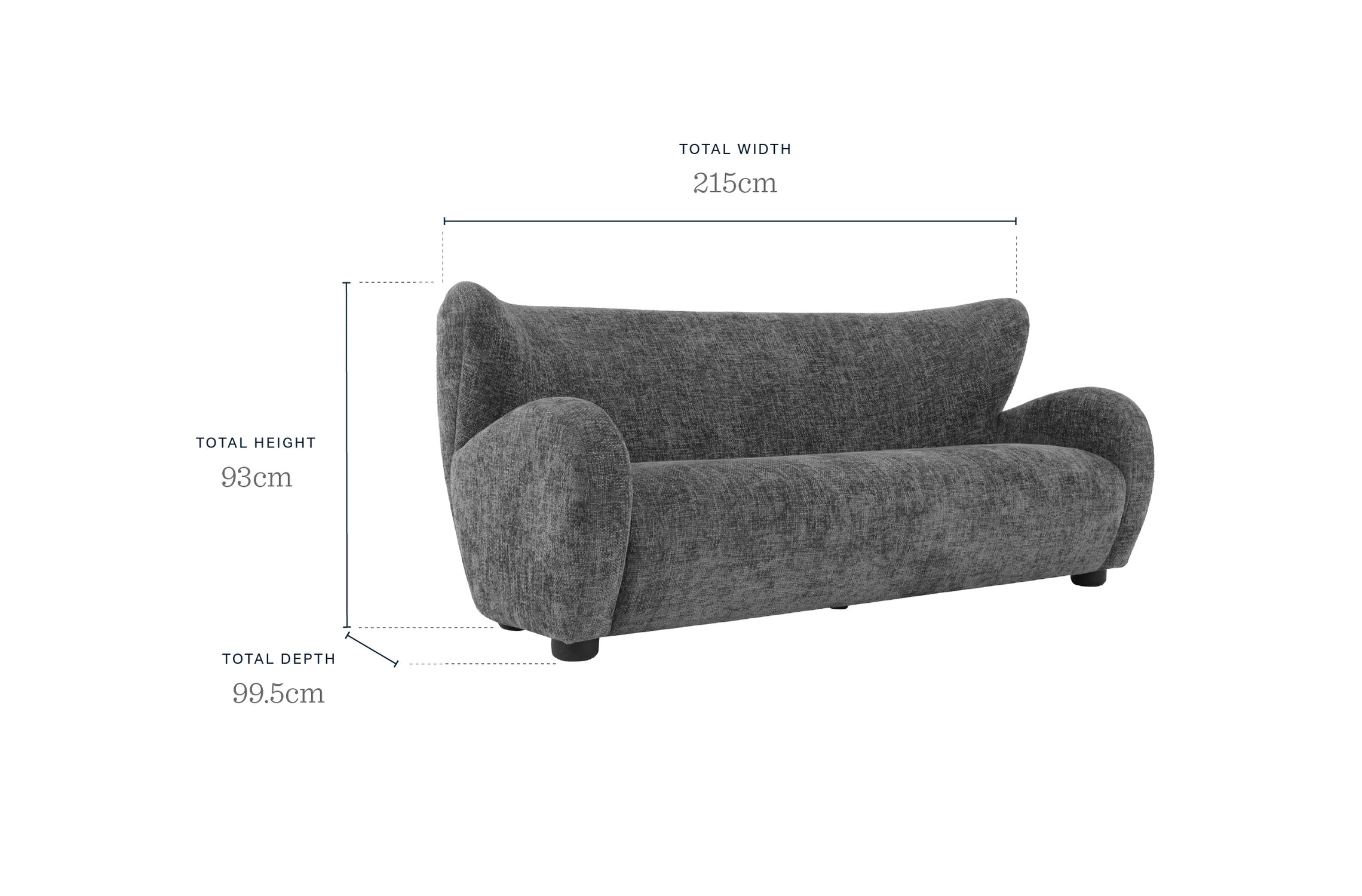 Evelyn mocha fabric 3 seater sofa