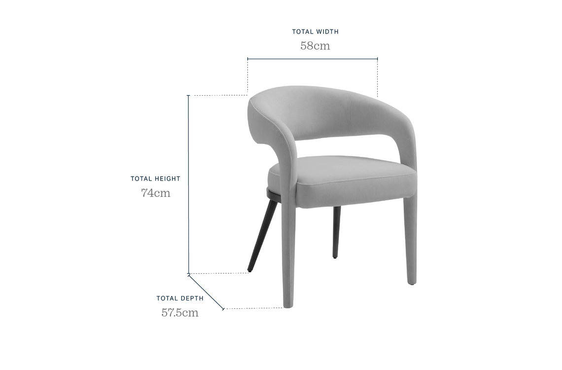 Rhett champagne velvet dining chair